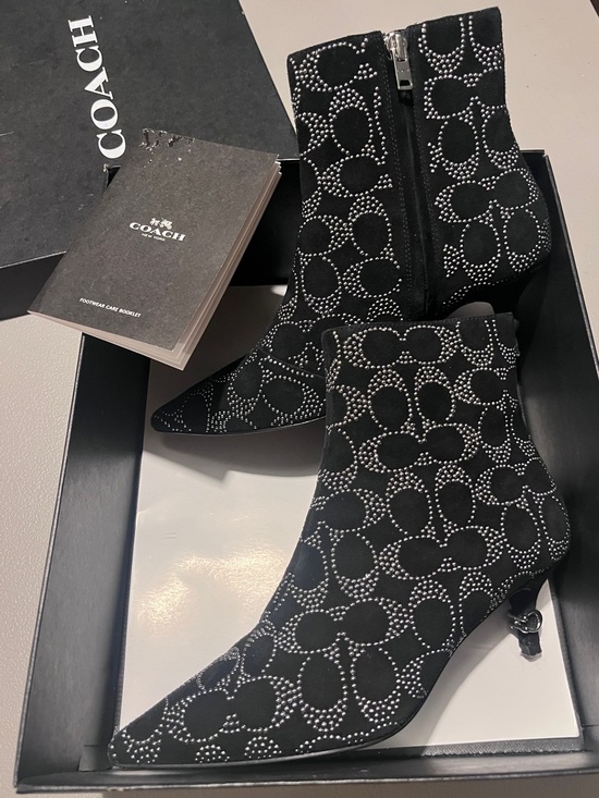 Coach Shoes - Coach Jewel bootie black and silver signature
